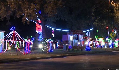 Jefferson Parish’s biggest Christmas light’s display… is all aglow tonight.