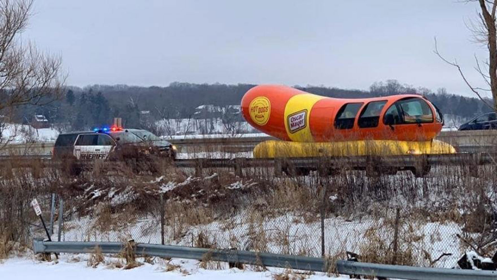 Wienermobile pulled over