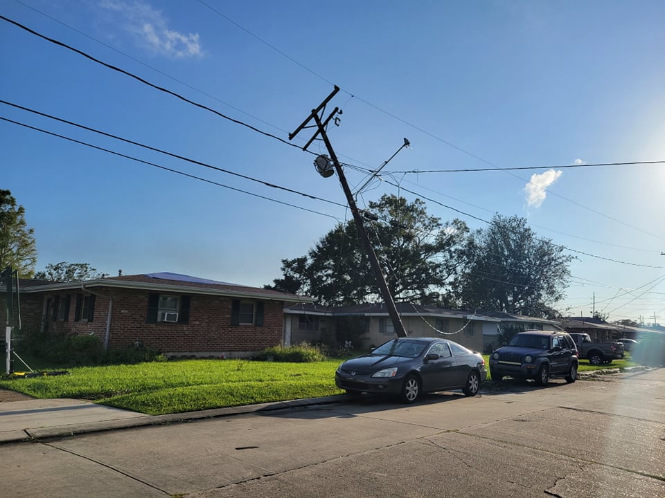 Power lines in Metairie hanging on by a thread