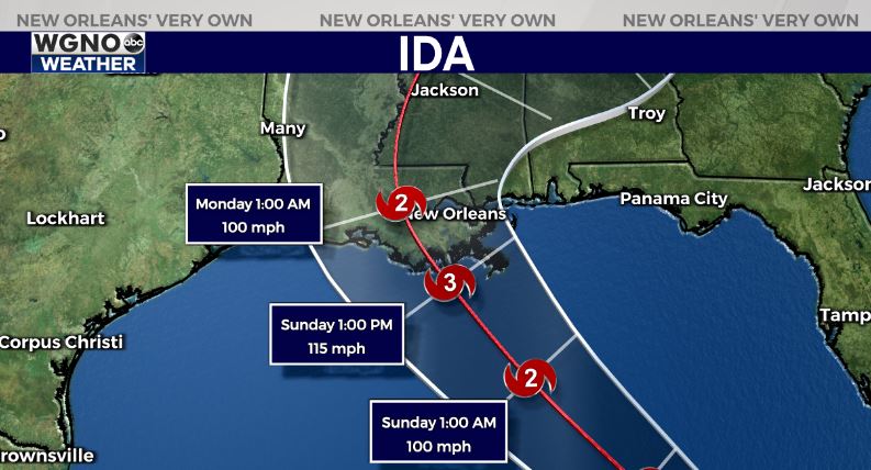 Tropical Storm Ida nearing Louisiana coast