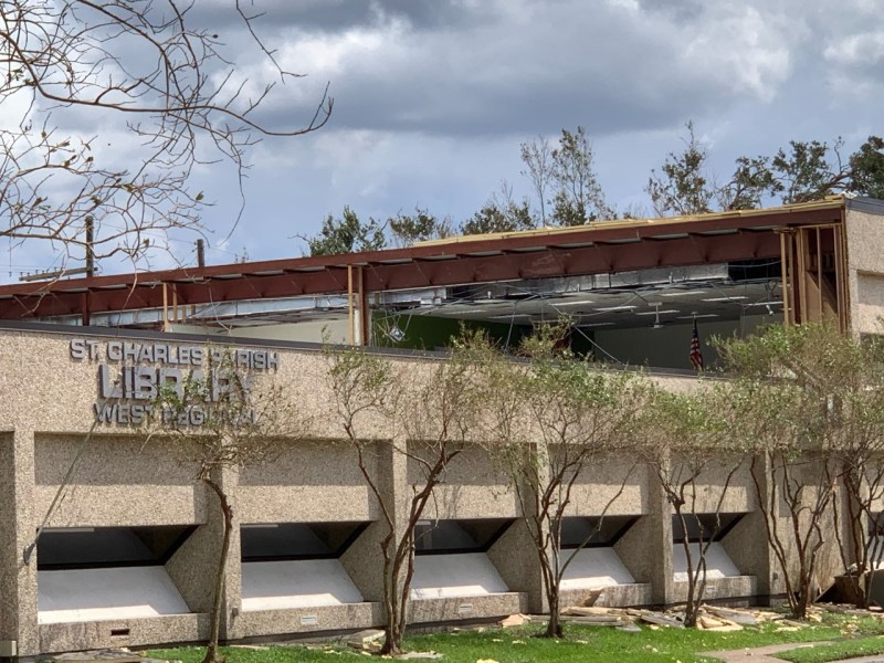 Damage at St Charles Parish West Regional Library