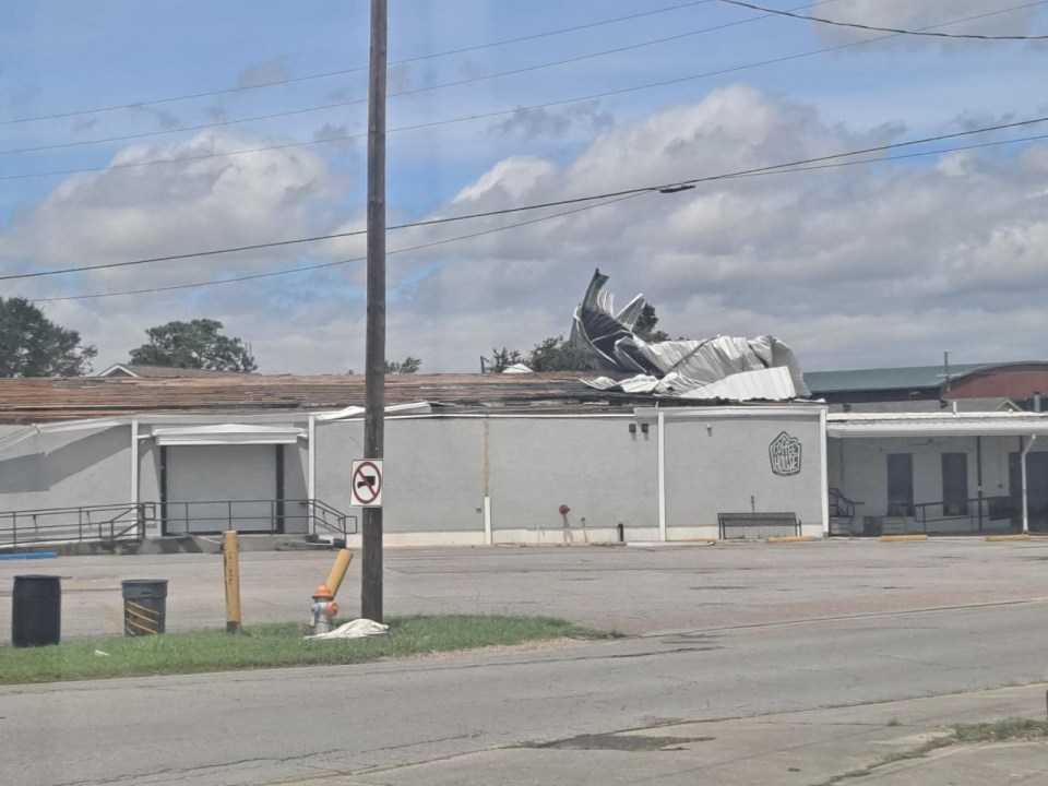 Mangled roof in St. Bernard