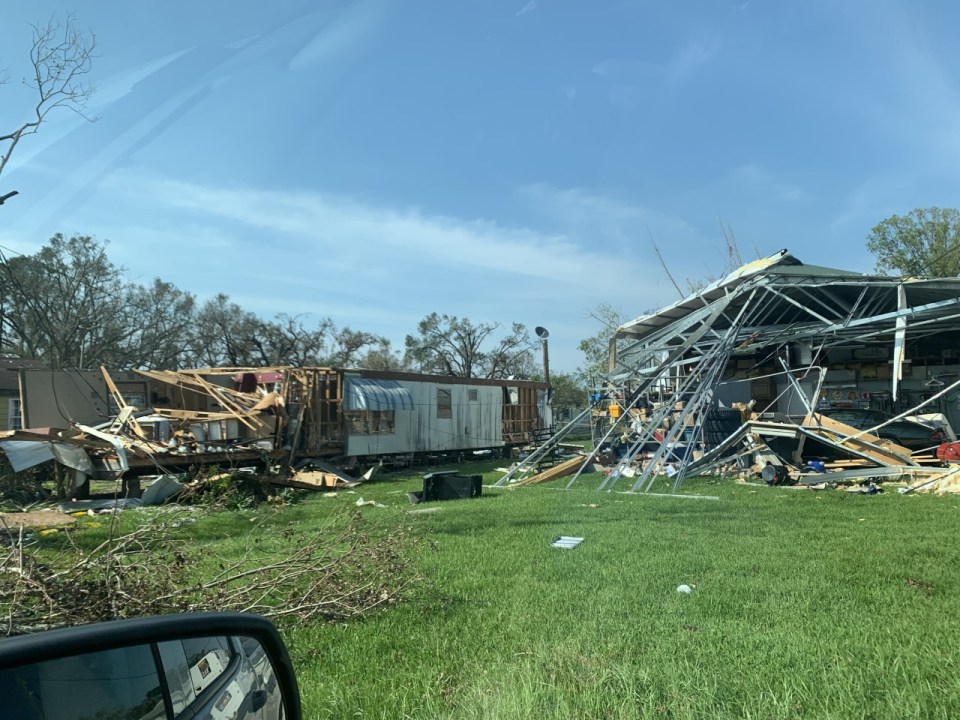 Storm damage in Luling