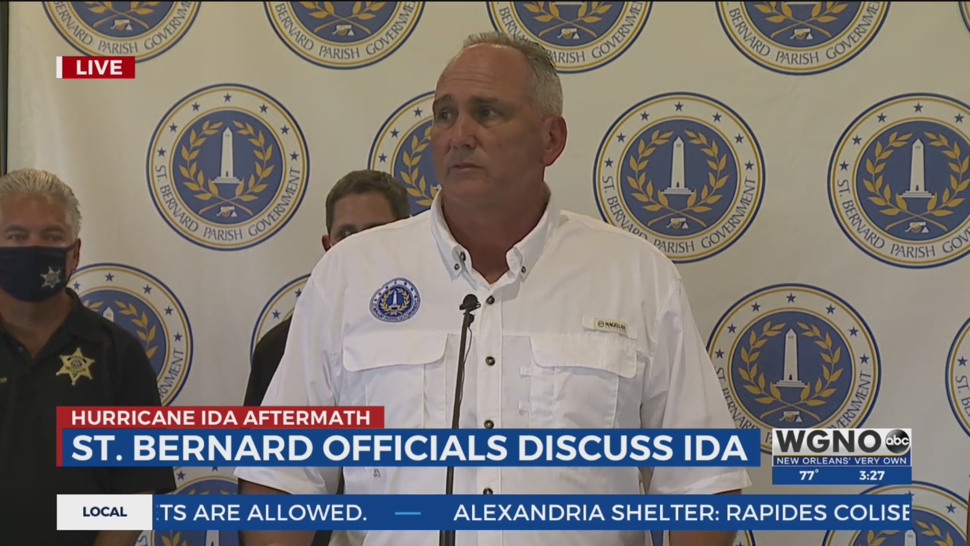 St. Bernard Parish officials give a post-hurricane update