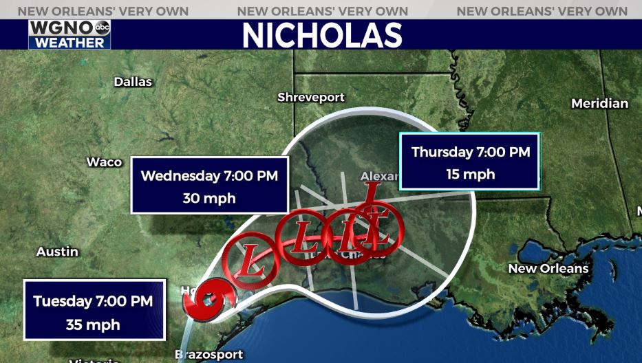 Tropical Storm Nicholas impacts LA