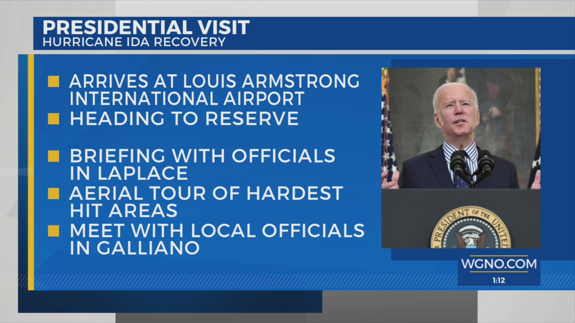 Pres. Biden Louisiana schedule