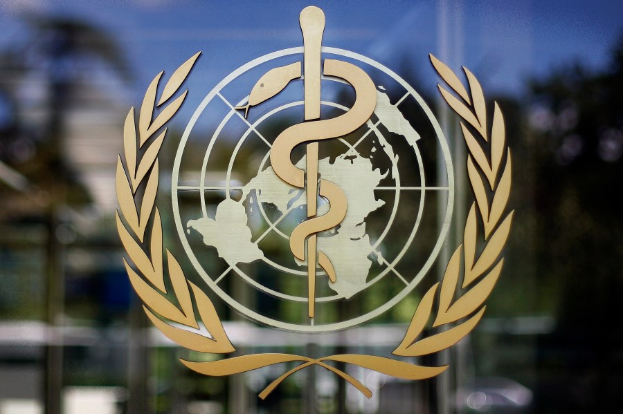 FILE - The logo of the World Health Organization at the WHO headquarters in Geneva, Switzerland on June 11, 2009. The World Health Organization says it has fired one of its doctors who faced allegations that he had repeatedly engaged in sexual misconduct. The U.N. health agency had come under pressure from the United States over the claims against the doctor, Fijian national Temo Waqanivalu. (AP Photo/Anja Niedringhaus, File)