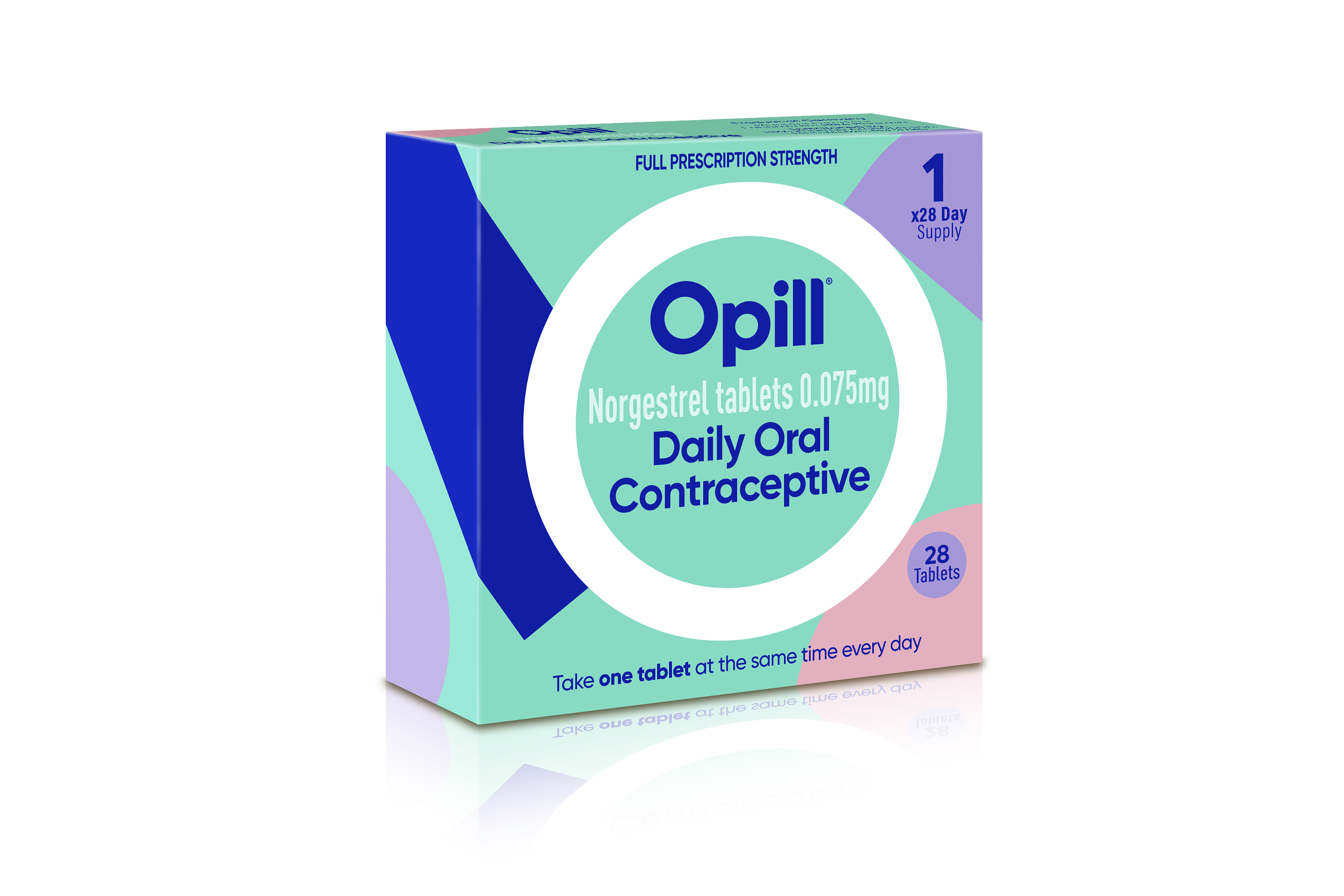 This illustration provided by Perrigo in May 2023, depicts proposed packaging for the company's birth control medication Opill. Federal health advisers said Wednesday, May 10, 2023, that the decades-old birth control pill should be sold without a prescription, paving the way for a likely U.S. approval of the first over-the-counter contraceptive medication. (Perrigo via AP)