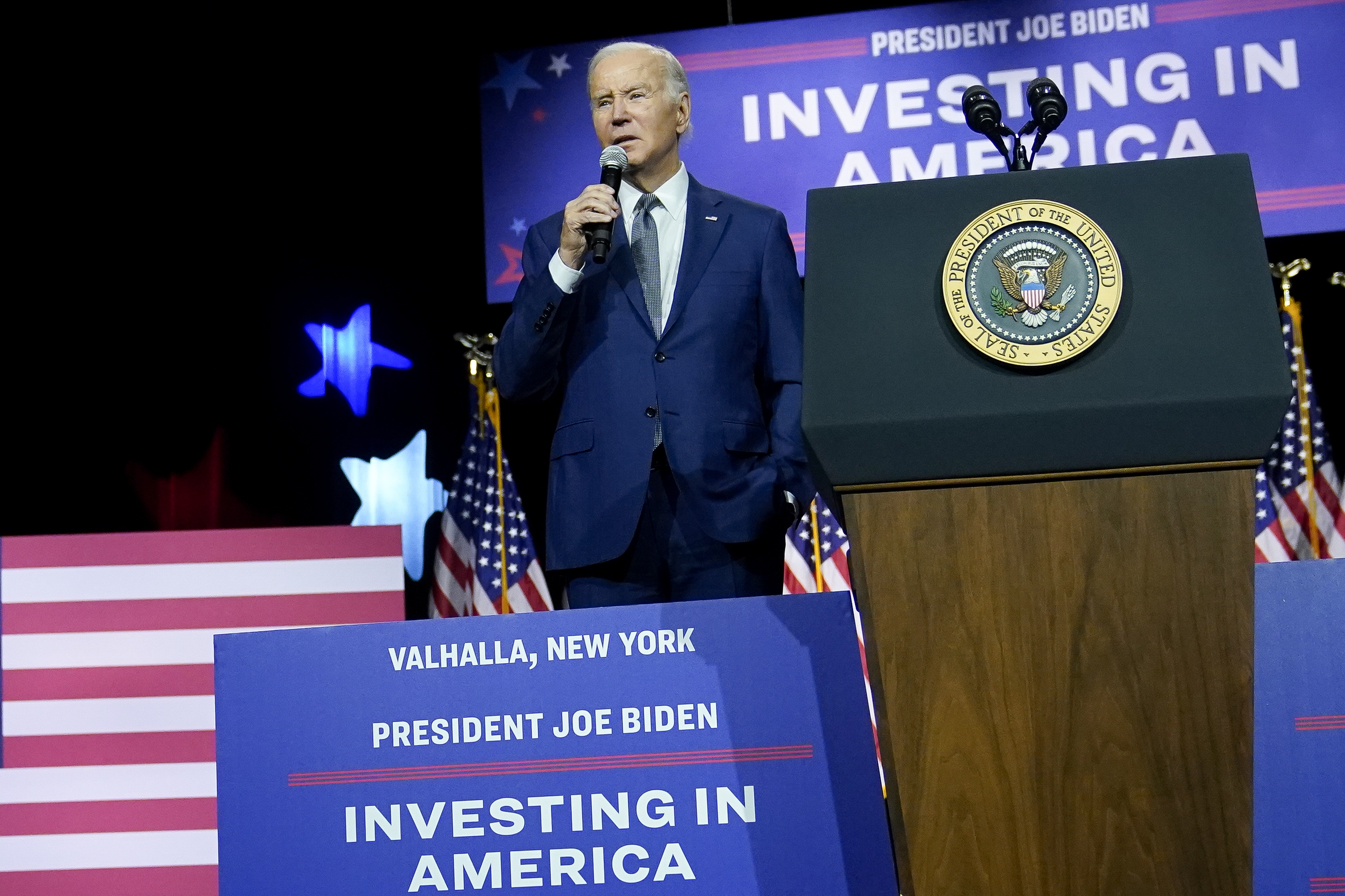 FILE - President Joe Biden speaks on the debt limit during an event at SUNY Westchester Community College, Wednesday, May 10, 2023, in Valhalla, N.Y. (AP Photo/John Minchillo, File)
