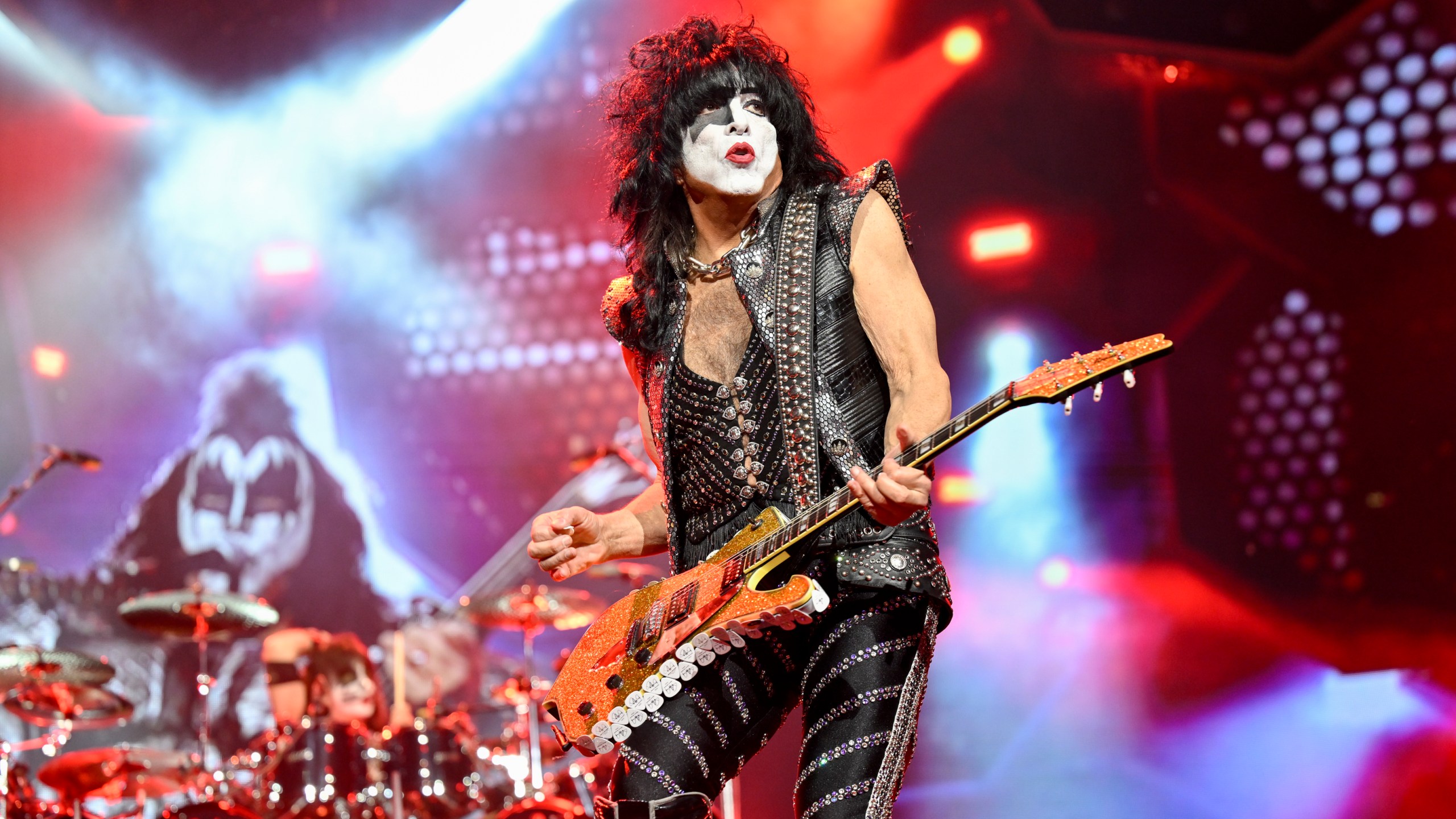 Paul Stanley of KISS performs during the final night of the "Kiss Farewell Tour" on Saturday, Dec. 2, 2023, at Madison Square Garden in New York. (Photo by Evan Agostini/Invision/AP)